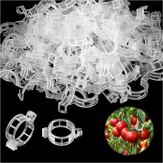 300 PCS White Plant Fixing Clips,Plant Support Clips, Tomato Clips, Plastic Trellis Clips,Garden Clip for Fixing Stem and Vine-VerdiqueGarden