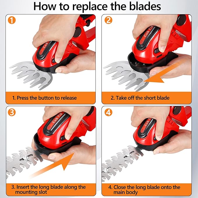 Hedge Trimmer Cordless 2 in 1 Handheld Grass Shears Mini Shrubbery Grass Cutter Electric Brush with Battery and Charger (Mordern)-VerdiqueGarden