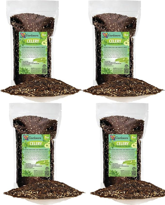 Premium Celery Potting Soil Mix - Optimal Nutrient-Rich Blend for Thriving and Crisp Celery Plants - 20 Quart-VerdiqueGarden
