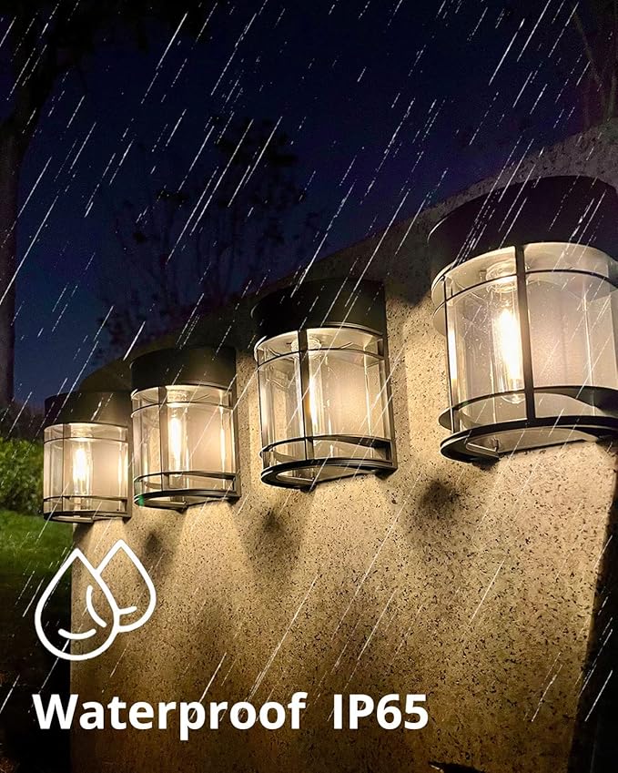 Solar Fence Lights Outdoor, 8 Pack Waterproof Solar Lights Outdoor, Outdoor Solar Light Fence Light for Garden Fence Post Step Stair Backyard-VerdiqueGarden