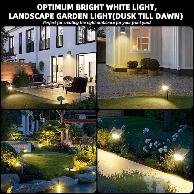 Solar Spot Lights Outdoor Landscape Lights, 40 LEDs Solar Landscape Spotlights Outdoor Waterproof Auto On/Off Solar Garden Lights, Outdoor Solar Lights for Yard Palm Tree Driveway Patio Pool-VerdiqueGarden