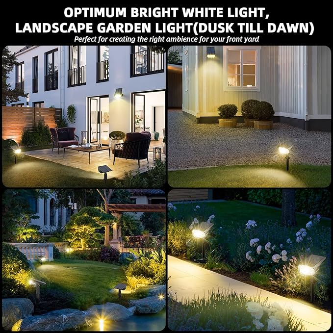 Solar Spot Lights Outdoor Landscape Lights, 40 LEDs Solar Landscape Spotlights Outdoor Waterproof Auto On/Off Solar Garden Lights, Outdoor Solar Lights for Yard Palm Tree Driveway Patio Pool-VerdiqueGarden