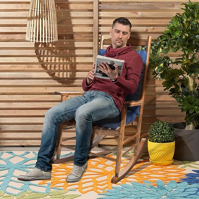 Indoor Outdoor Seat Cushion, 1 Pack Wicker Chair Cushion, Garden Rocking Chair Pad for Patio Garden Grey-VerdiqueGarden