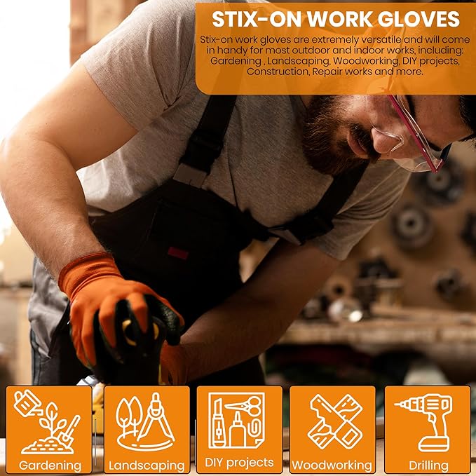 10 OR 20 Pairs Work Gloves–Heavy Duty Rubber Coated Safety Work Gloves–Multipurpose Gloves-VerdiqueGarden