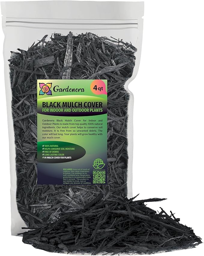 Black Mulch - Retain Moisture and Promote Healthy Root Growth in Your Landscape - 4 QUARTS-VerdiqueGarden