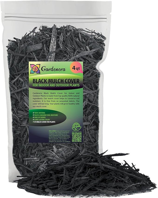 Black Mulch - Retain Moisture and Promote Healthy Root Growth in Your Landscape - 4 QUARTS-VerdiqueGarden