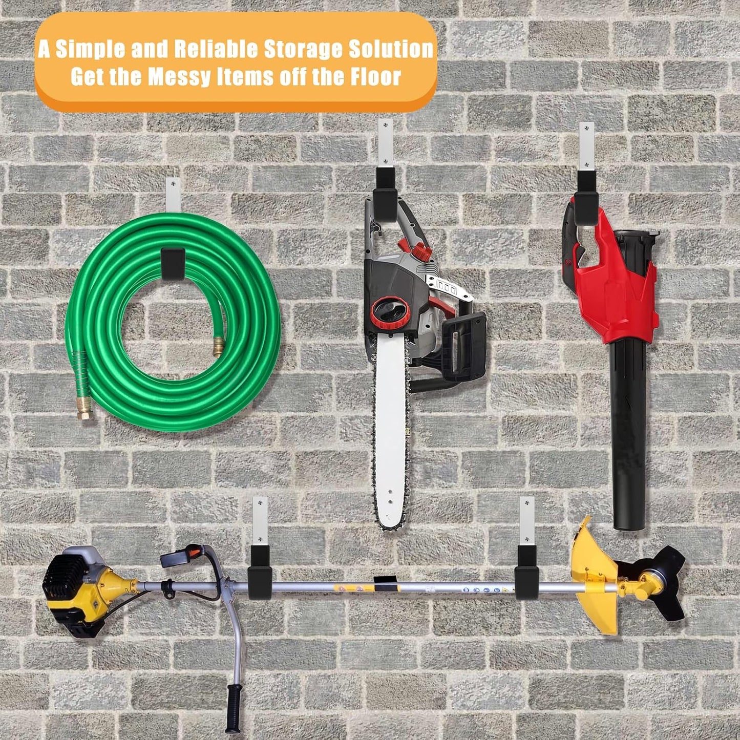 Heavy Duty Utility Hooks - Wall Mount for Garage Storage, Hose & Bike Hangers (2 Small & 2 Medium)-VerdiqueGarden