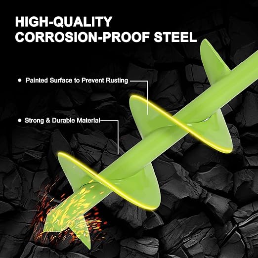 TCBWFY 2 Pack Garden Auger Drill Bit for Planting,3.5"x16" & 1.6"x16.5" Rapid Planter Bulb&Bedding Plant Auger,Earth Drill for 3/8" Hex Drive,Fence Post,Umbrella Hole Digger-VerdiqueGarden