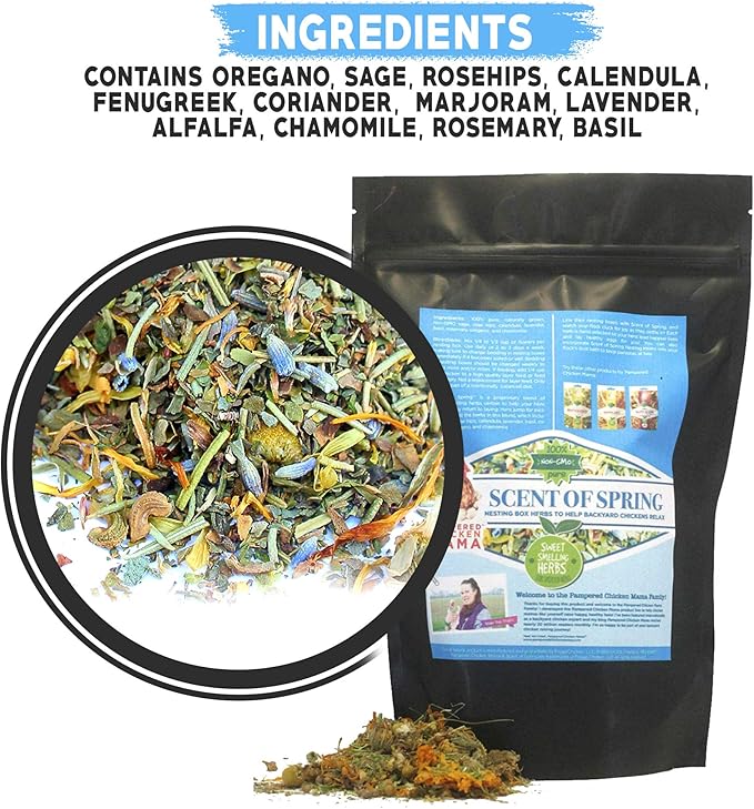 Nesting Herbs for Backyard Chickens 8 pounds - Scent of Spring - Keep Laying Hens Happy, Healthy and Relaxed-VerdiqueGarden
