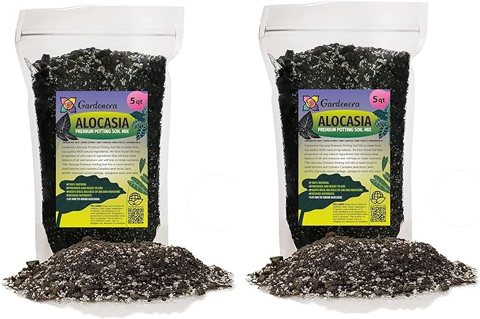 Alocasia Plant Potting Soil - All-Natural Blend for Thriving Alocasia Plants - Boosts Root Health and Distinctive Foliage - 10 Quart-VerdiqueGarden