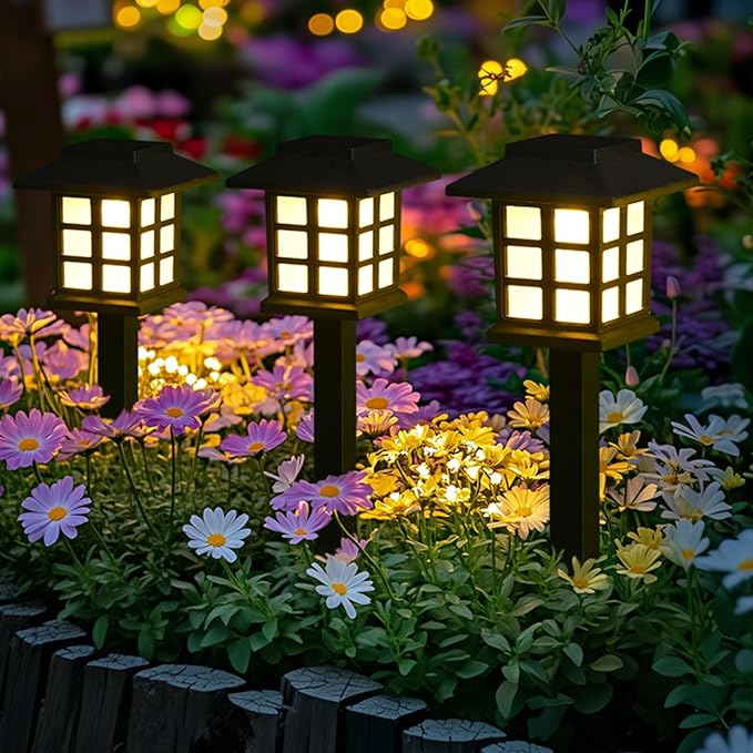 GIGALUMI Solar Outdoor Lights，10 Pack LED Solar Lights Outdoor Waterproof, Solar Walkway Lights Maintain 10 Hours of Lighting for Your Garden, Landscape, Path, Yard, Patio, Driveway-VerdiqueGarden