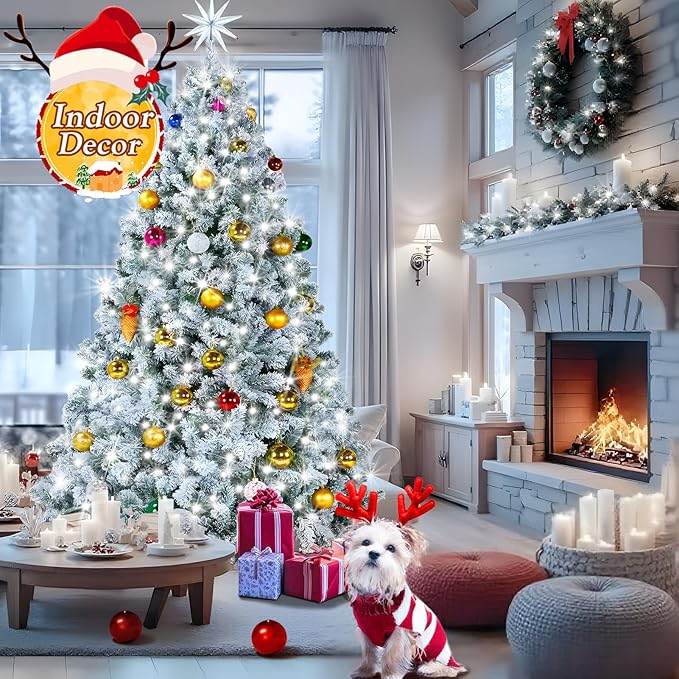 KNONEW 197FT 500 LED Christmas Lights Outdoor String Lights 8 Modes & Memory Fairy Light Plug in Waterproof LED String Lights for Xmas Yard Tree Wedding Party Holiday Decorations (Cool White)-VerdiqueGarden