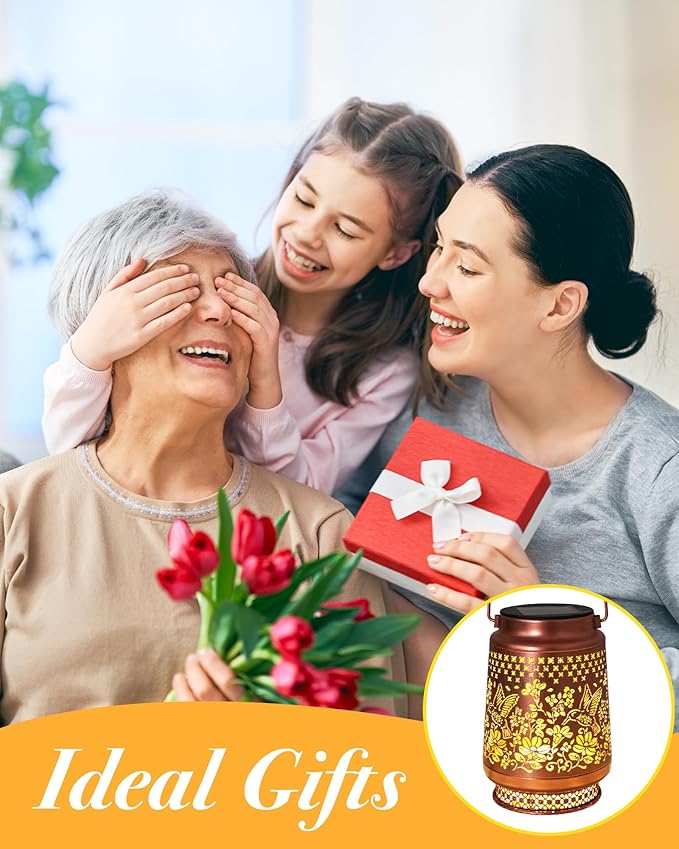 Hummingbird Solar Lanterns Outdoor Waterproof, Mothers Day Gifts Birthday Gifts for Women Mom Grandma Sister, Hanging Solar Lantern Garden Decor for Outside Yard Patio Porch Pathway Lawn Balcony-VerdiqueGarden