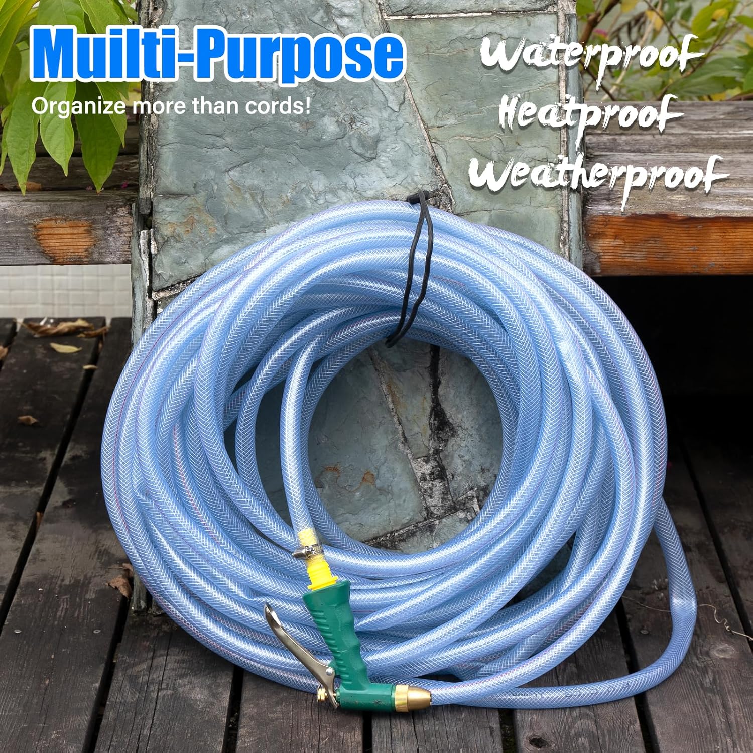 Reusable Rubber Twist Ties - 32-Inch Bendable Heavy Duty, Black Silicone Ties for Bundling and Holding, Indoor/Outdoor Use (8pcs)-VerdiqueGarden