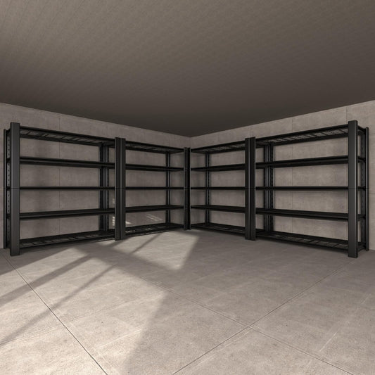 5-Tier Garage Shelving Heavy Duty, 3000 LBS Capacity Metal Storage Rack 76" H x 60" W x 24" D, Adjustable Shelves Unit for Garage, Warehouse, Basement, Pantry, Workshop.4 Pack-VerdiqueGarden
