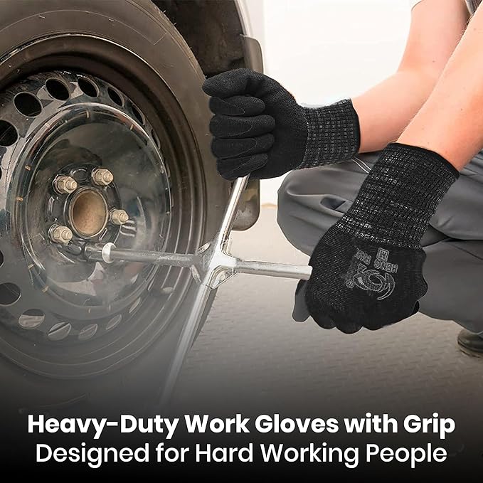 10 OR 20 Pairs Work Gloves–Heavy Duty Rubber Coated Safety Work Gloves–Multipurpose Gloves-VerdiqueGarden