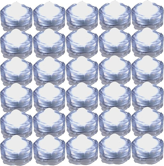 Bright LED Floral Tea Light Submersible Lights for Party Wedding (White, 60 Pack)-VerdiqueGarden
