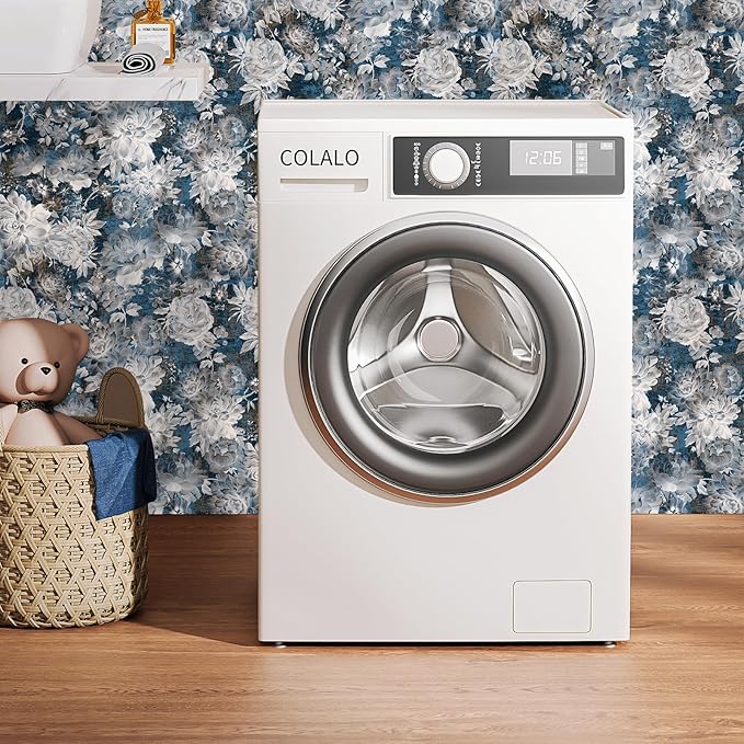 Vintage Garden Peel & Stick Floral Wallpaper - Removable White/Blue Vinyl Self Adhesive Mural - 17.7in x 19.68ft-VerdiqueGarden