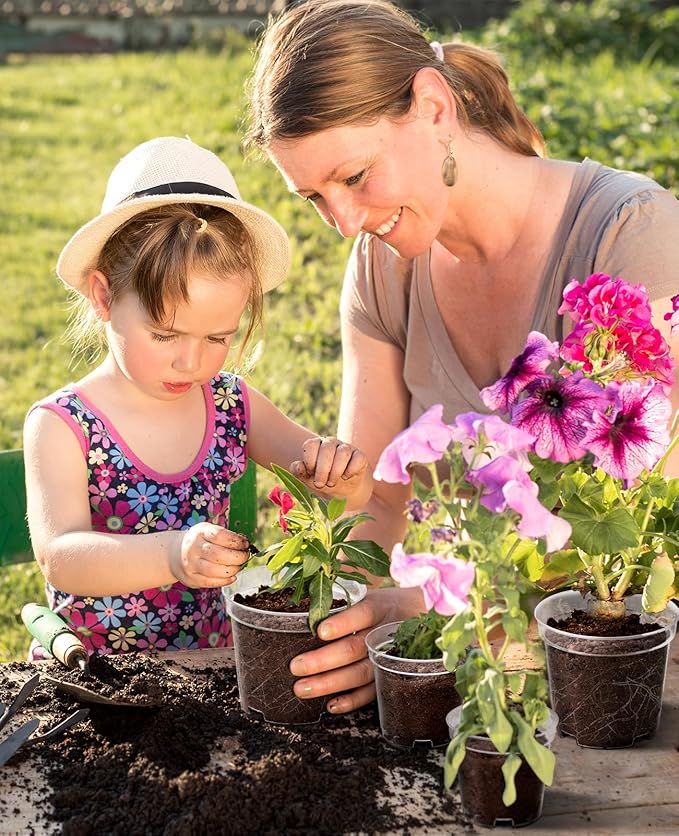 homenote Clear Nursery Pots for Plants,7 Inch Plant Pot for Planting Plastic Seedling with Drainage Holes Seed Starter Flower High Transparency with 20 Labels (15 Pack)-VerdiqueGarden