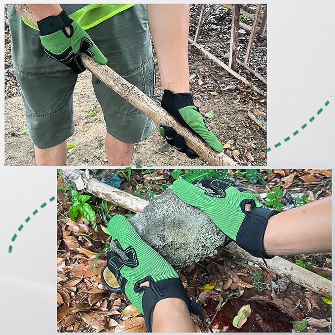 Synthetic Leather Spandex Mechanic Thorn Proof & Puncture Resistant Working Gloves with Touchscreen Support - Safety Work and Gardening Gloves for Men and Women-VerdiqueGarden