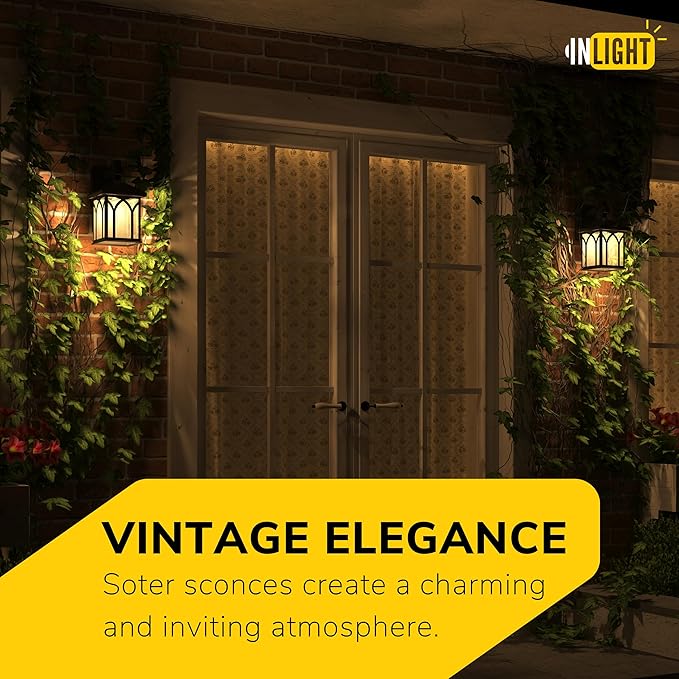 Inlight 11 4/5" High Black Finish and Seeded Glass Outdoor Wall Lantern (Set of 2), Bulb Not Included, IN-0603-1-BK-VerdiqueGarden