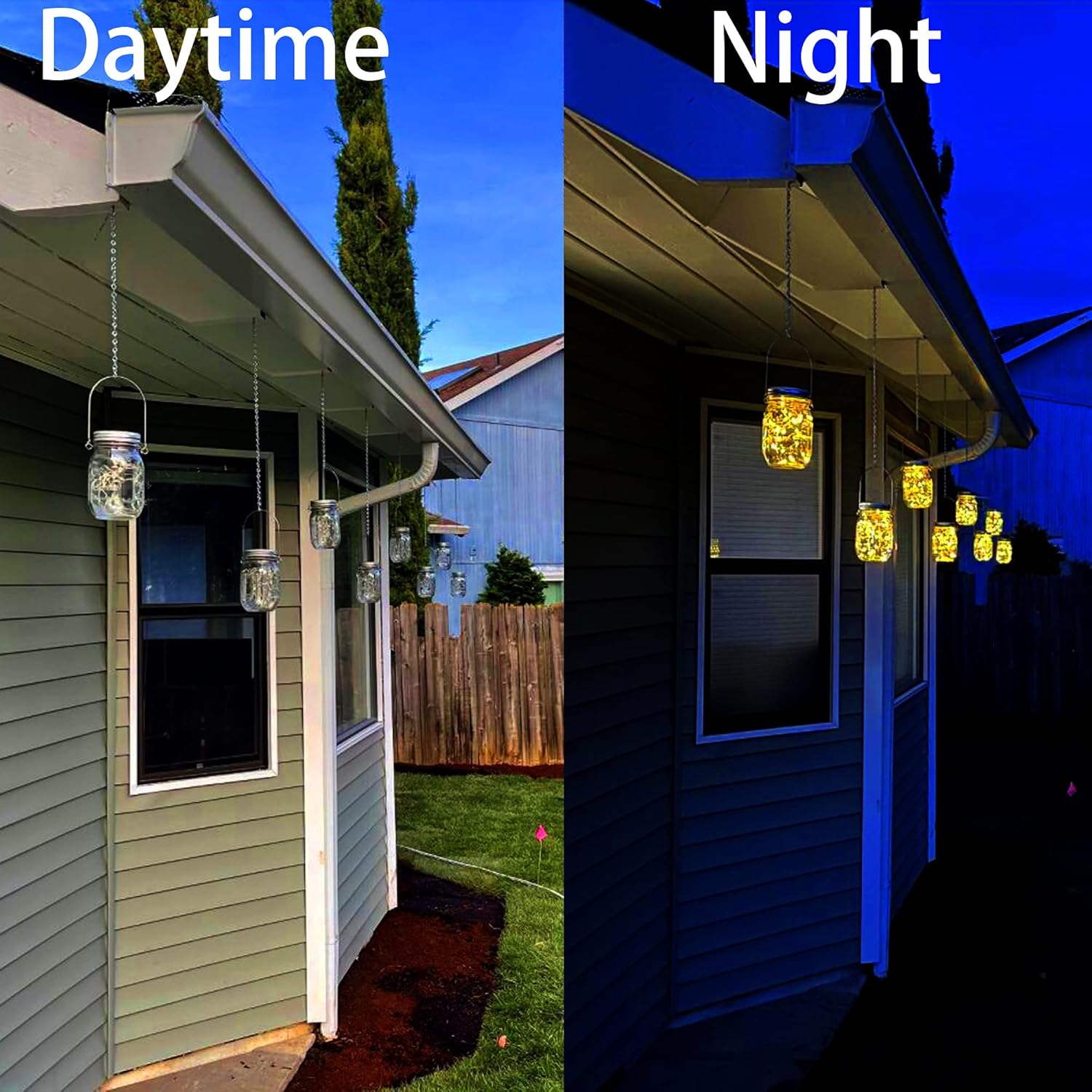 Solar Mason Jar Lights,4 Pack 30 Led Starry Fairy String Hanging Jar Lights,Solar Lanterns for Outdoor Patio Party Garden Wedding Christmas Decorations Lights(Mason Jars/Handles Included)-VerdiqueGarden