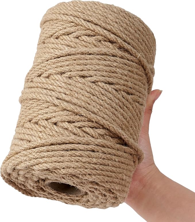 Natural Jute Twine,328 Feet 1/4 inch Hemp Twine Rope for Gift Wrapping Craft Plant Garden Christmas Handmade Arts Decoration Packing String Home Decor-VerdiqueGarden