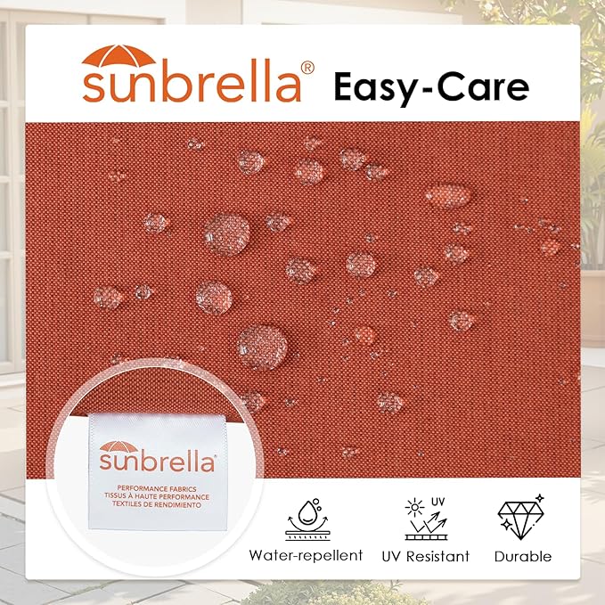 Outdoor Sunbrella Round Corner Seat Cushion, 17"x16"x2", Set of 4, Non Slip Seat Cushion Pads with Removable Cover for Patio Furniture, Garden Yard Lawn, Spectrum Grenadine-VerdiqueGarden
