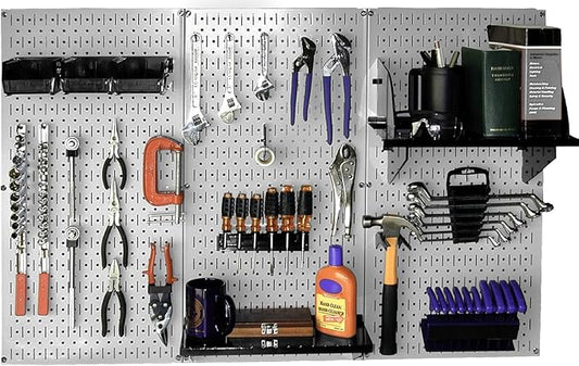 Wall Control 30-WRK-400GB Standard Workbench Metal Pegboard Tool Organizer,Gray/Black-VerdiqueGarden