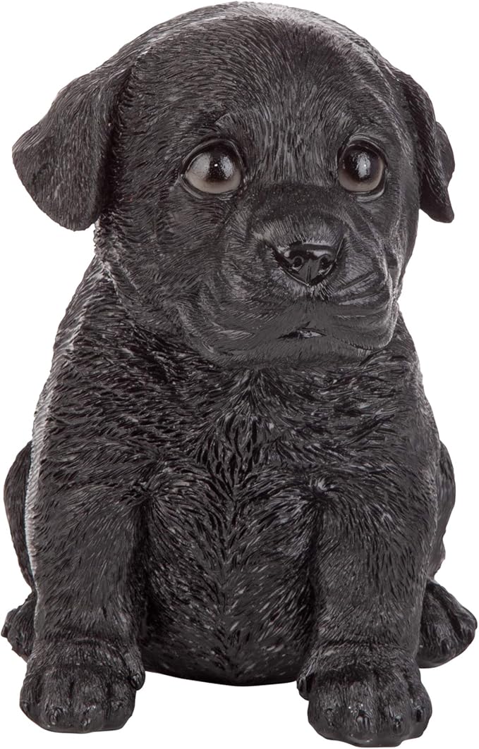 Design Toscano Black Lab Puppy Partner Collectible Dog Statue-VerdiqueGarden