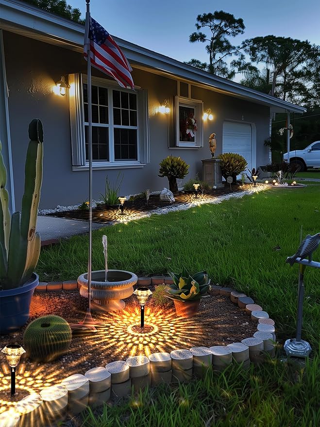 SOLPEX Solar Pathway Lights Garden Decor for Yard, Garden Lights Solar Powered Waterproof Landscape Lighting, Solar Outdoor Lights Porch Decor for Path Walkway Driveway (8 Pack Warm White)-VerdiqueGarden