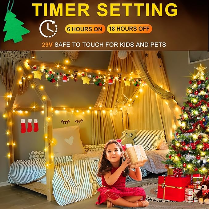 KNONEW Christmas String Lights Indoor Plug in,60FT 180LED Outdoor Waterproof Fairy Lights,8 Lighting Modes,Timer Memory Function for Bedroom Patio Balcony Party (Warm White)-VerdiqueGarden
