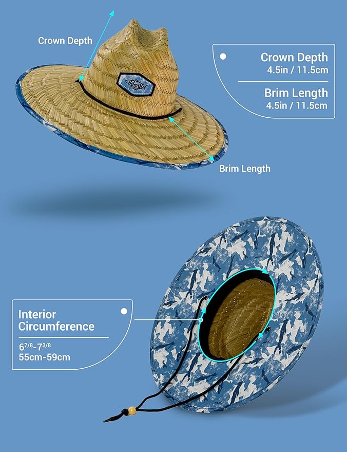 Palmyth Straw Hat for Men & Women Sun Hats, Beach Hat, Fishing Hat Wide Brim UPF 50+ Sun Protection-VerdiqueGarden