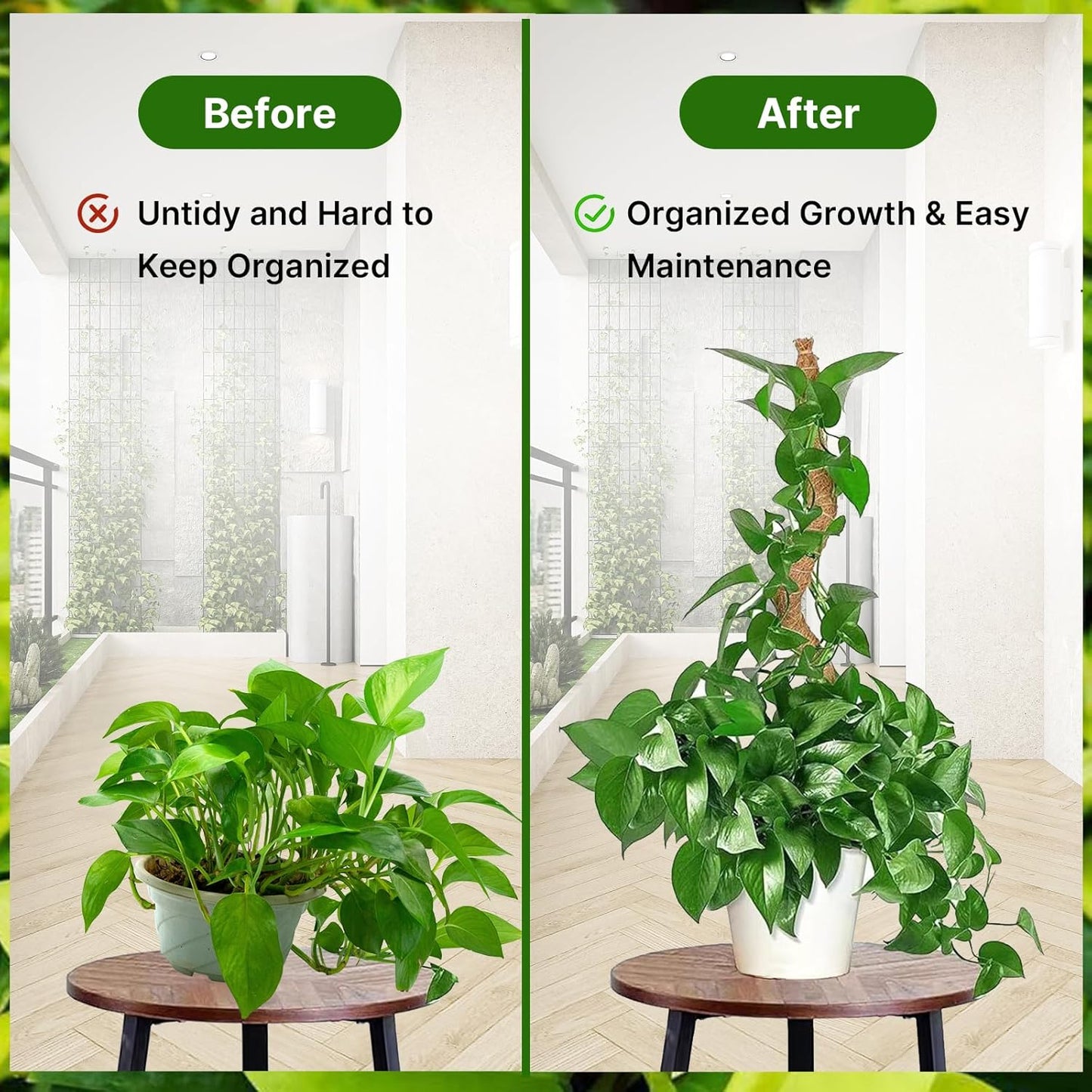 48 Inch Bendable Moss Pole for Plants Monstera, Coir Plant Pole Stick, Support Stake for Climbing Plants Indoor, Pothos, Philodendron, Moss Pole kit, Plant Support Stake for Plants Indoor-VerdiqueGarden