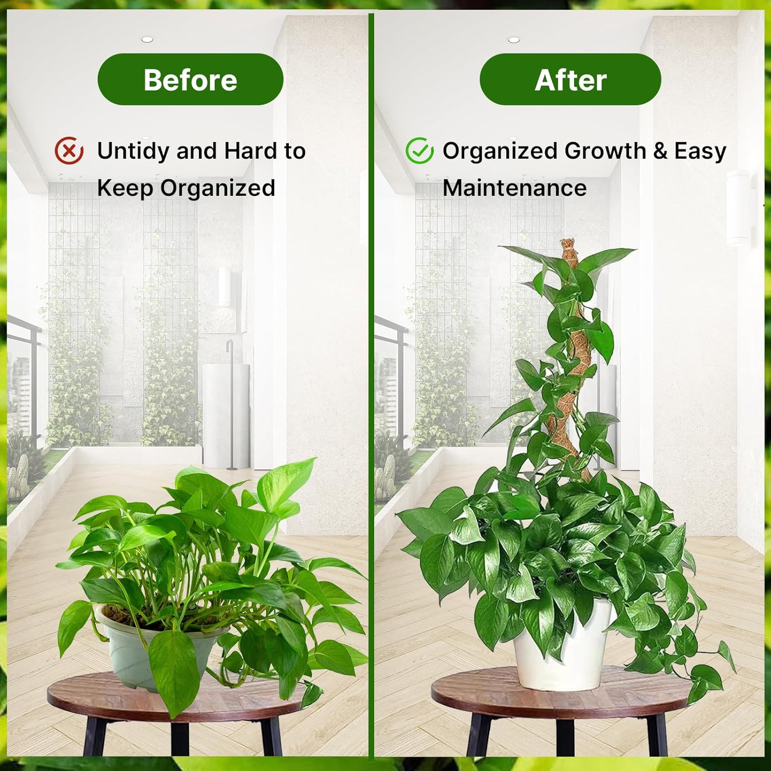 48 Inch Bendable Moss Pole for Plants Monstera, Coir Plant Pole Stick, Support Stake for Climbing Plants Indoor, Pothos, Philodendron, Moss Pole kit, Plant Support Stake for Plants Indoor-VerdiqueGarden