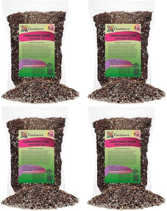 Professional Carnivorous Plant Soil - Ready to Use for Venus Flytraps, Sundews, Pitcher Plants, Butterworts | Peat Moss, Coco Coir, Perlite - 20 Quart-VerdiqueGarden