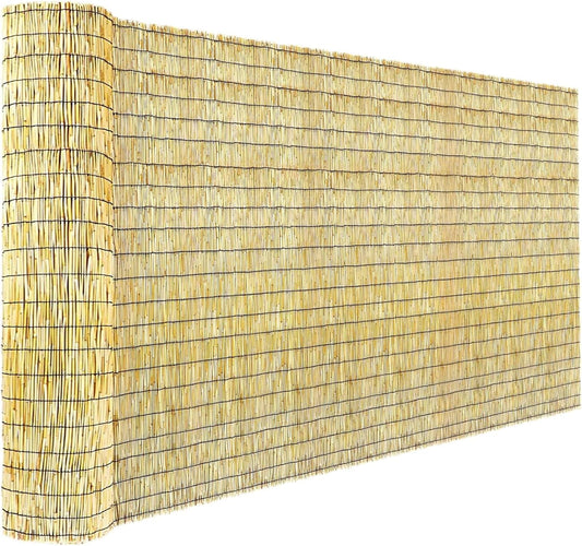 Bamboo Reed Fencing, Natural Reed Fence Rolls 4 Feet High, Decorative Bamboo Privacy Curtains for Patio Garden Balcony Backyard Outdoor, 4 x 16 FT-VerdiqueGarden