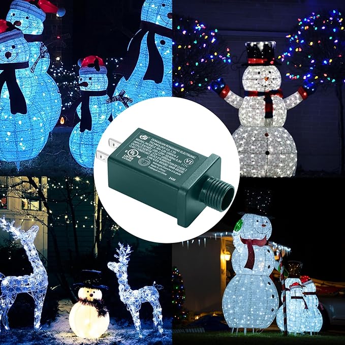 Replacement Yard Inflatable Adapter Power Supply Adaptor - 12V 1.0A 2Pcs - Inflatable Plug Replacement Class 2 Power Supply - Green - for Christmas Tree Light/Thanksgiving Yard Blow Up Decorations-VerdiqueGarden
