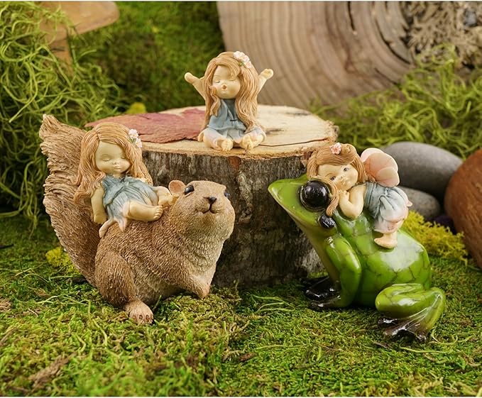Top Collection Miniature Fairy Garden and Terrarium Statue, Little Fairy Yawning-VerdiqueGarden
