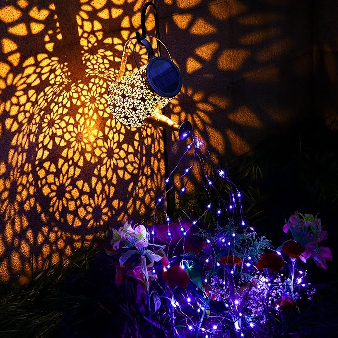 VOOKRY Solar Watering Can Lights, Large Hanging Solar Lights Outdoor Waterproof Garden Decor for Yard Porch Lawn Patio Outside Gardening Gifts for Mom Grandma Women Birthday(Purple)-VerdiqueGarden