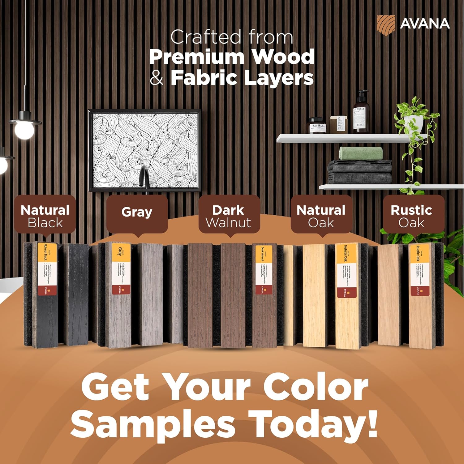Avana Acoustic Wall Panels Color Samples Pack - Premium Wood Panels for Wall Decor - Interior Sound Proofing and Acoustic Panels-VerdiqueGarden