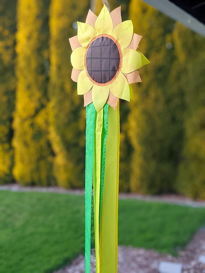 Madrona Brands Sunflower Windsock | Durable Outdoor Hanging Decoration | Yard, Garden, Patio, Home and More | 42-Inch-VerdiqueGarden