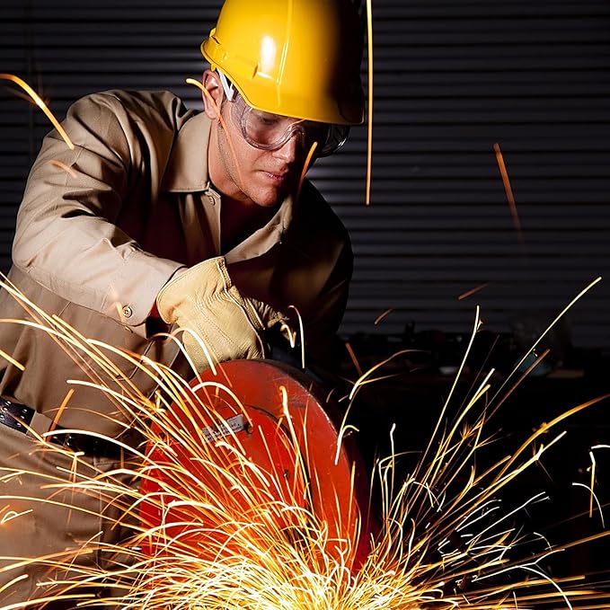 HLDD HANDLANDY Leather Work Gloves for Men & Women, Adjustable Wrist Cowhide Gardening Glove with Reinforced Palm for Driver-VerdiqueGarden