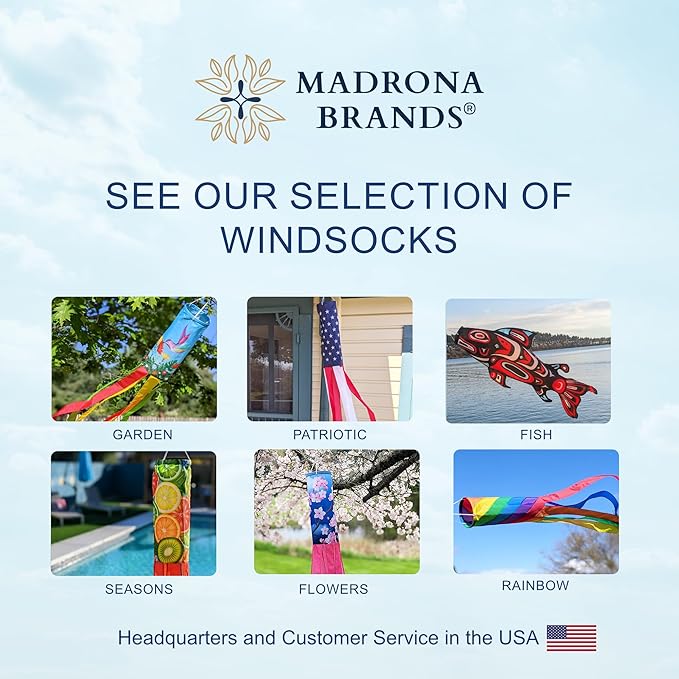 Madrona Brands Rainbow Fish Windsock | Durable Outdoor Hanging Decoration | Yard, Garden, Boat, Home and More | 40-Inch-VerdiqueGarden