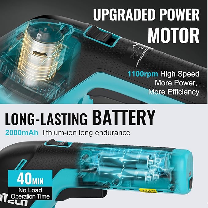 DURATECH Cordless Hedge Trimmer, 3.6V 2-in-1 Handheld Rechargeable Grass Trimmer & Hedge Shears with USB Type-C Cable, Built-in Li-ion Battery, Electric Shrub & Grass Shears for Garden, Yard and Lawn-VerdiqueGarden