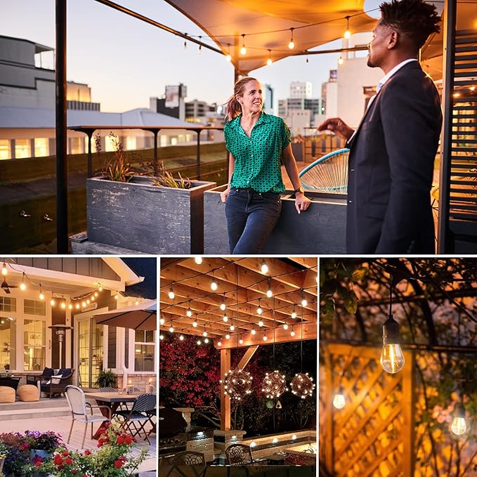 S14 Replacement LED Light Bulbs, Shatterproof & Waterproof 1W S14 LED Bulbs, E26 Base Patio Edison LED Light Bulbs for Outdoor String Lights , Warm White 2200K Plastic 70ML Non-Dimmable 48 Pack-VerdiqueGarden