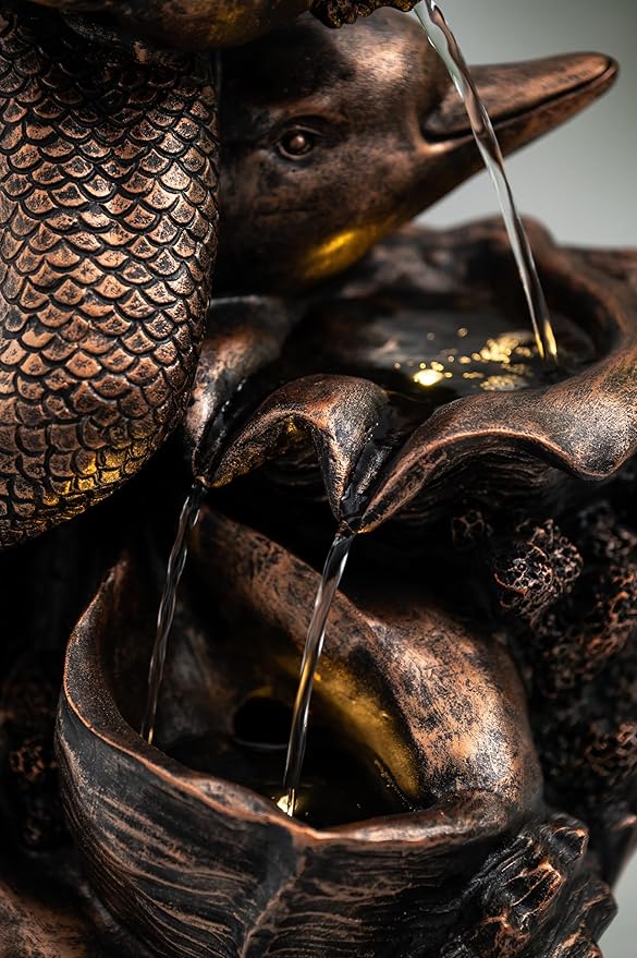 TERESA'S COLLECTIONS Mermaid Water Fountains Outdoor with LED Light Auto Slient Pump, Large Water Features for Yards Patio Garden Balcony Porch, Mermaid Garden Gifts for Mom, 21"-VerdiqueGarden