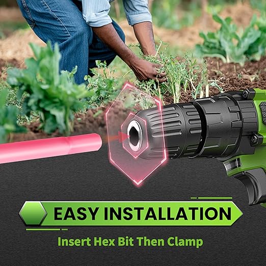 SYITCUN Auger Drill Bit for Planting - 1.6"X16.5" Heavy-Duty Garden Auger Spiral Drill Bit - Bulb Planter Tool & Auger Post Hole Digger - 3/8" Hex Drive Drill-VerdiqueGarden