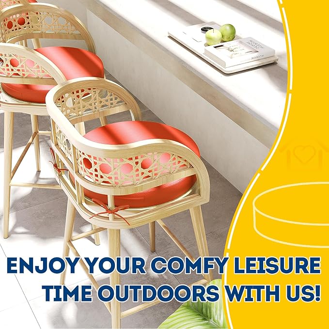 AAAAAcessories Outdoor Seat Cushions for Chairs, Waterproof, Fade-Resistant Patio Furniture Replacement Cushions, 15" x 15" x 2", Set of 2, Rust-VerdiqueGarden