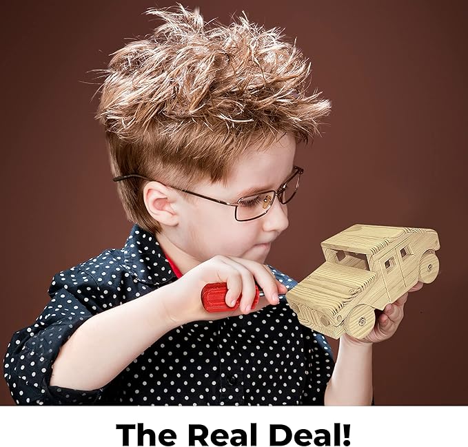 Kraftic Woodworking Building Kit for Kids and Adults, 3 Educational DIY Carpentry Construction Wood Model Kit STEM Toy Projects for Boys and Girls - Wooden Military Vehicle, Excavator and Bird-Feeder-VerdiqueGarden
